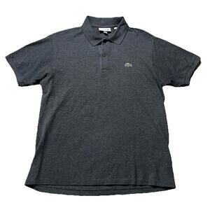 Lacoste Polo Shirt Mens 4 (medium) Short Sleeve Golf Gray Classic Fit